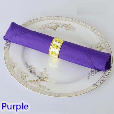 PURPLE Салфетка для стола Обычная Полиэстеровая салфетка для свадьбы, отеля и украшение стола ресторана, устойчивая к пятнам - Цвет: PURPLE