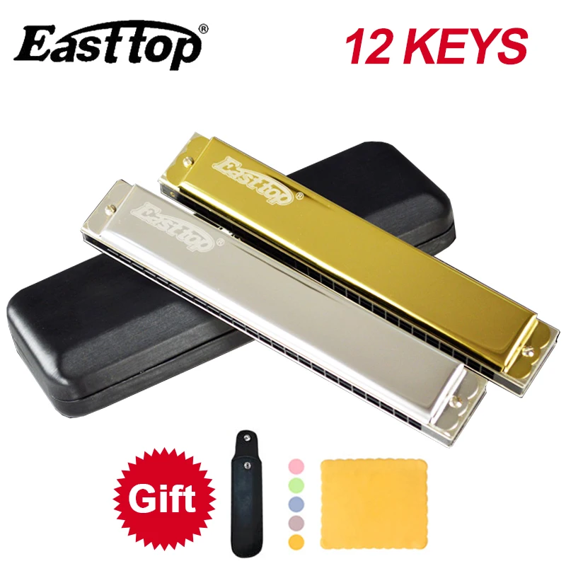 Easttop, 24 Отверстия, профессиональная тремоло губная гармоника A# B C# D# E F# G#, рот, орган, музыкальный инструмент