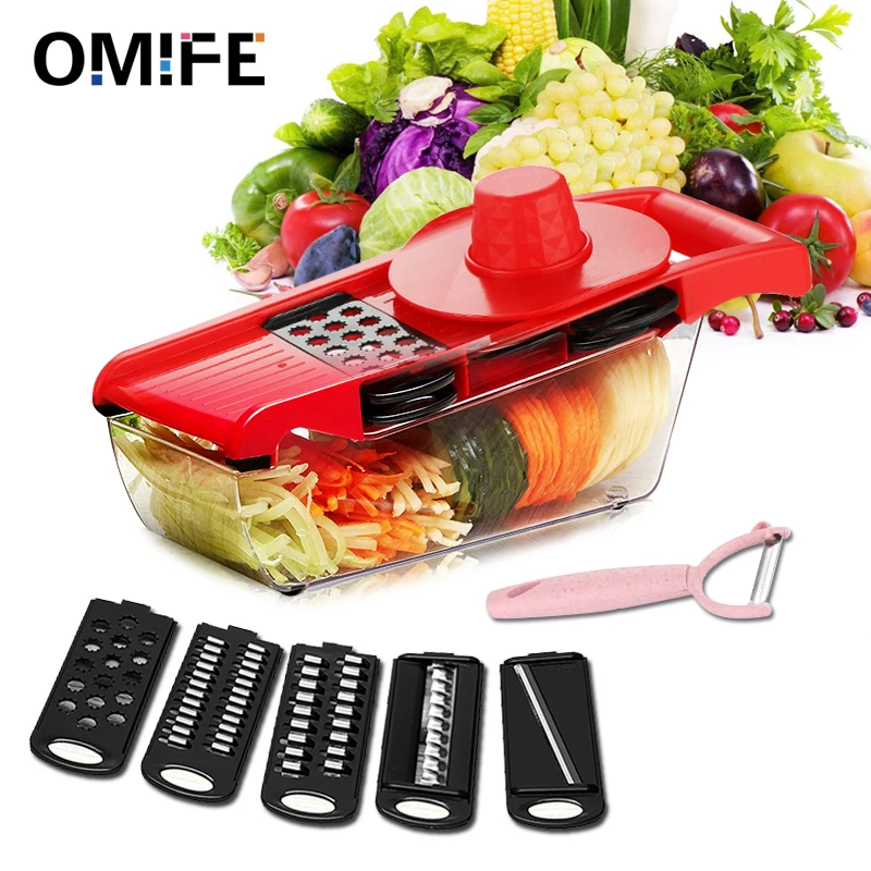 Omife кухонные аксессуары кухня 5в1 мандолин резак для овощей салат Овощечистка