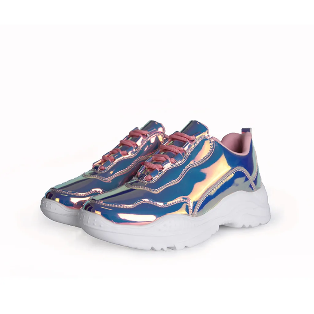 Модные кроссовки 2019 женские трендовые дышащие цветные дикая толстая подошва