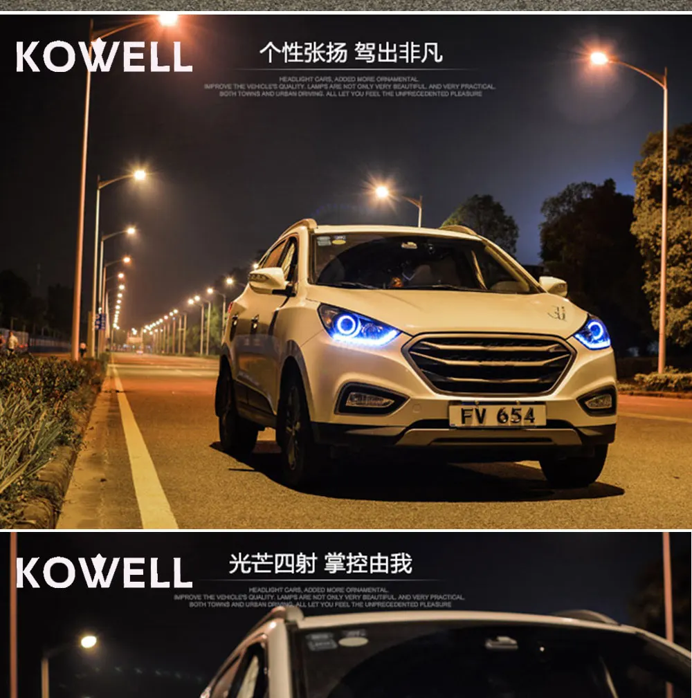 KOWELL автомобильный Стайлинг 2010 2011 2012- Головной фонарь для hyundai IX35 фары Tuscon светодиодный фары светодиодный DRL Биксеноновые линзы