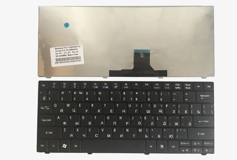Русская клавиатура для ноутбука acer aspire one 751 751H ZA3 ZA5 715 752 753 753H 722 721 1410 1810T AO751 AO751H 752H MS2298 MS2297 ру