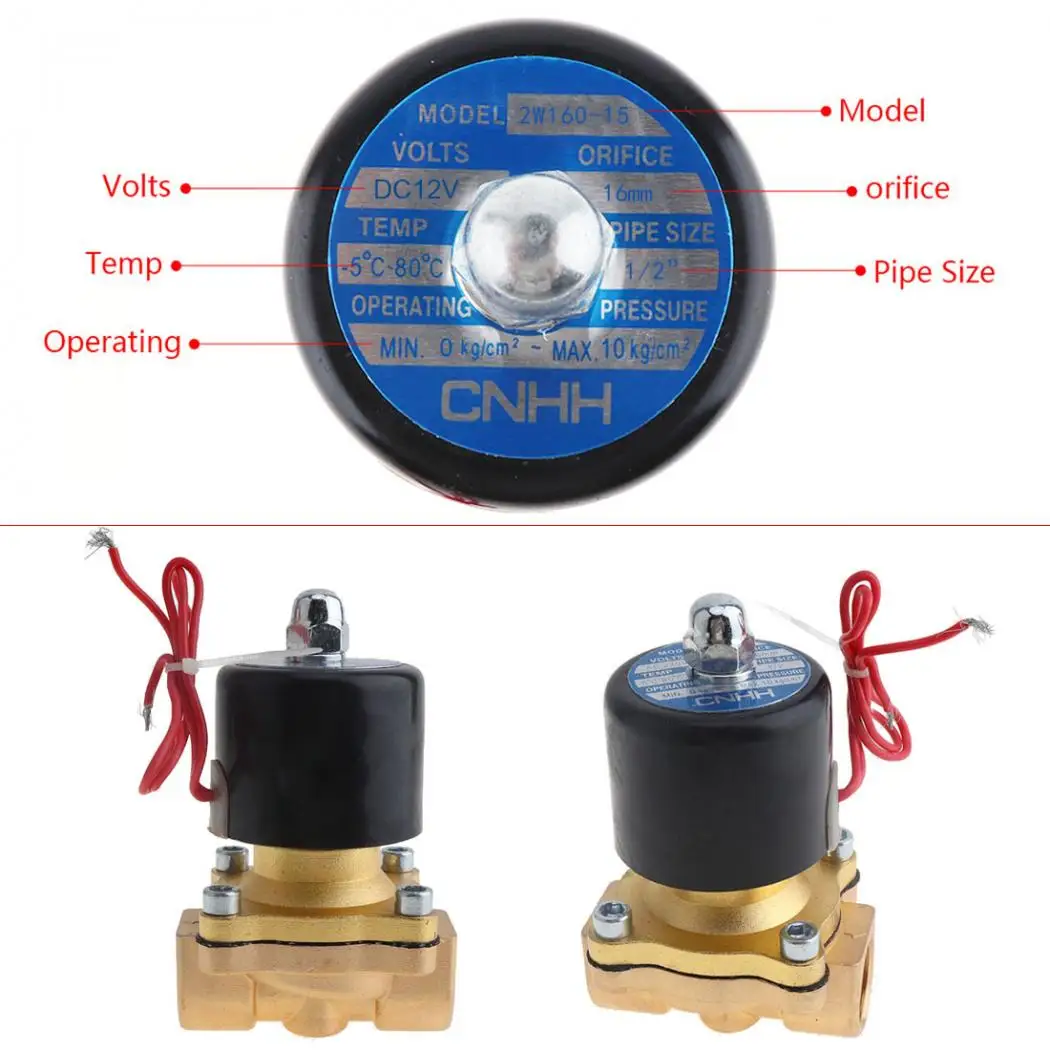 1/2 ''клапан AC220V AC110V DC12V DC24V Электрический Соленоидный клапан с двусторонней позицией для воды/нефти/газа