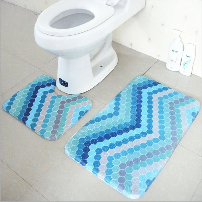Коврик для ванной комплект 2 шт. 100% полиэстер не ковер и toliet rugs 37*45 + 45*75 см