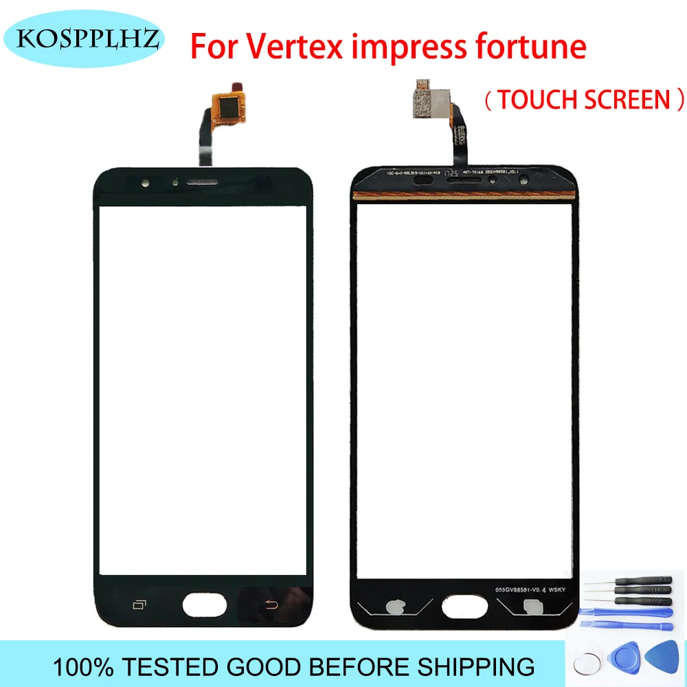 Черный и белый 5 дюймов защитное внешнее Переднее стекло для Vertex Impress Fortune