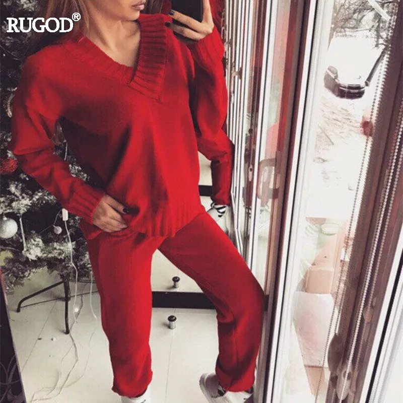Осень зима 2021 женские хлопковые спортивные костюмы Rugod комплект из 2 предметов