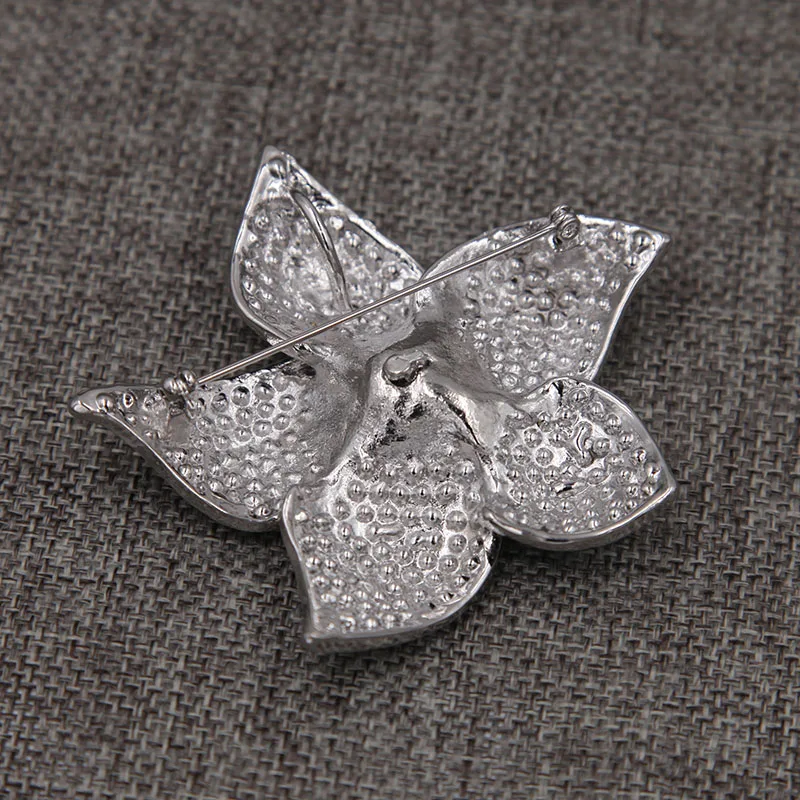 Брошь В Виде Цветка со стразами и кристаллами Металлическая Булавка винтажная