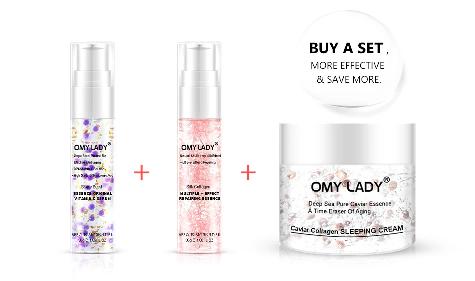 OMY LADY, экстракт виноградных косточек, витамин С, сыворотка, крем для лица, жидкая эссенция, задержка старения, уменьшение морщин, увлажняющий крем для кожи