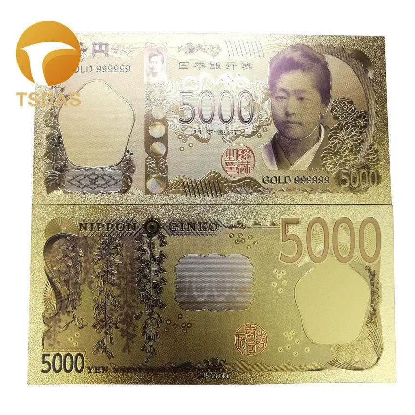 5 thousand Милый персонаж из мультфильма японские банкноты Janpan 24k Золотая фольга с покрытием красочная Коллекция 10 шт./лот - Цвет: 5 thousand