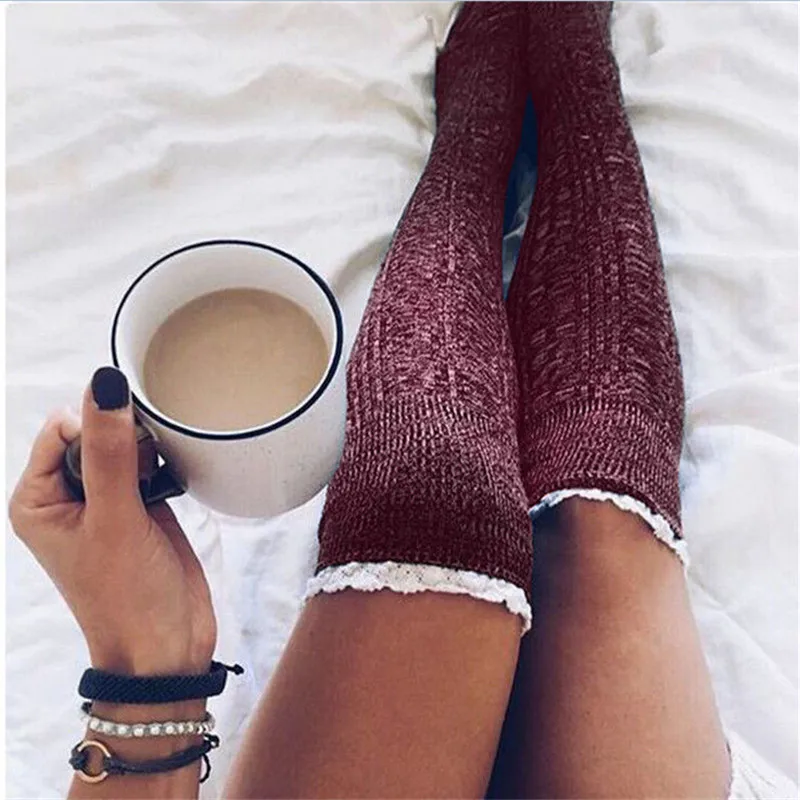 hirigin Feminino Sexy Over Knee Sock New Fashion Rain Boot Cuff Socks Long Thigh High Socks Meninas