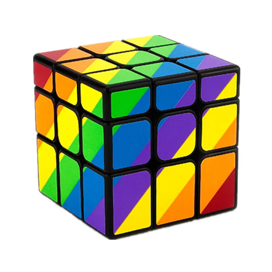 YongJun Rainbow 3x3 кубик рубика неравный магический куб 3 слоя 3x3x3 черная наклейка