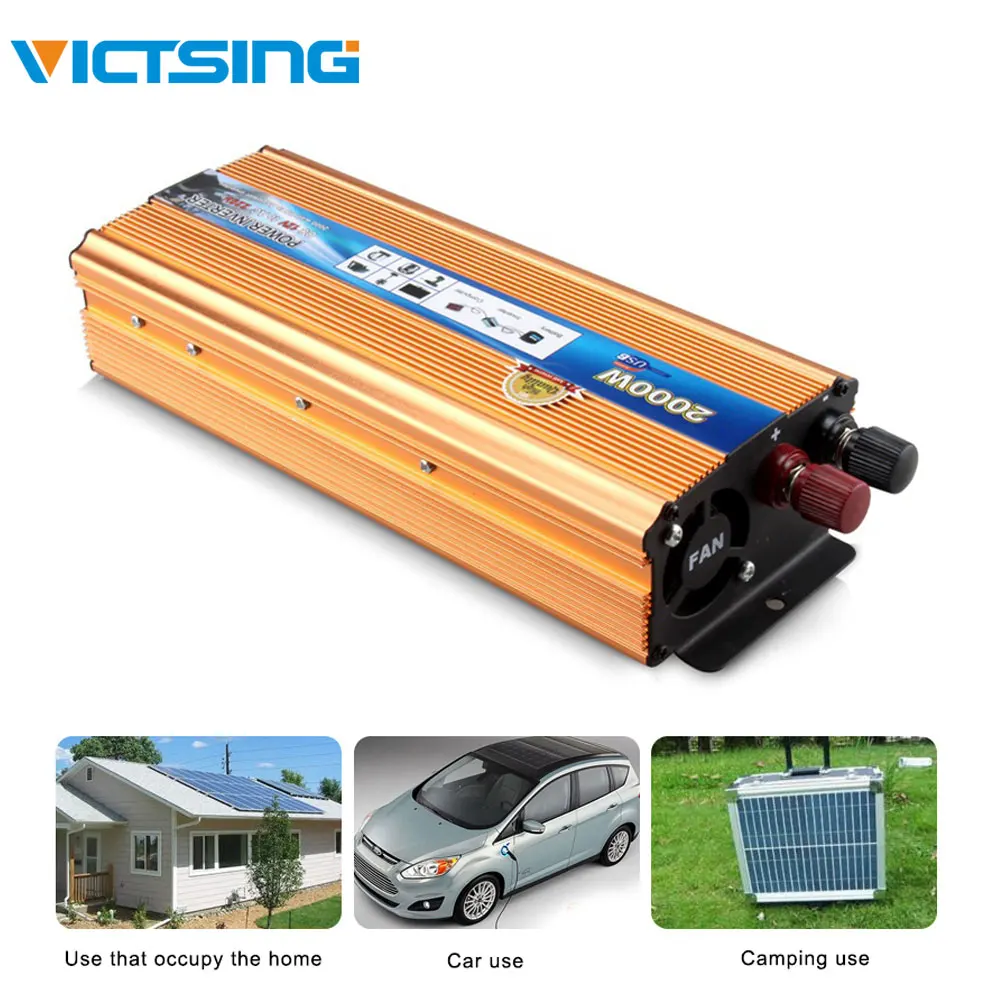 VicTsing 2000W DC 12V AC 220V автомобильный преобразователь Преобразователь мощности