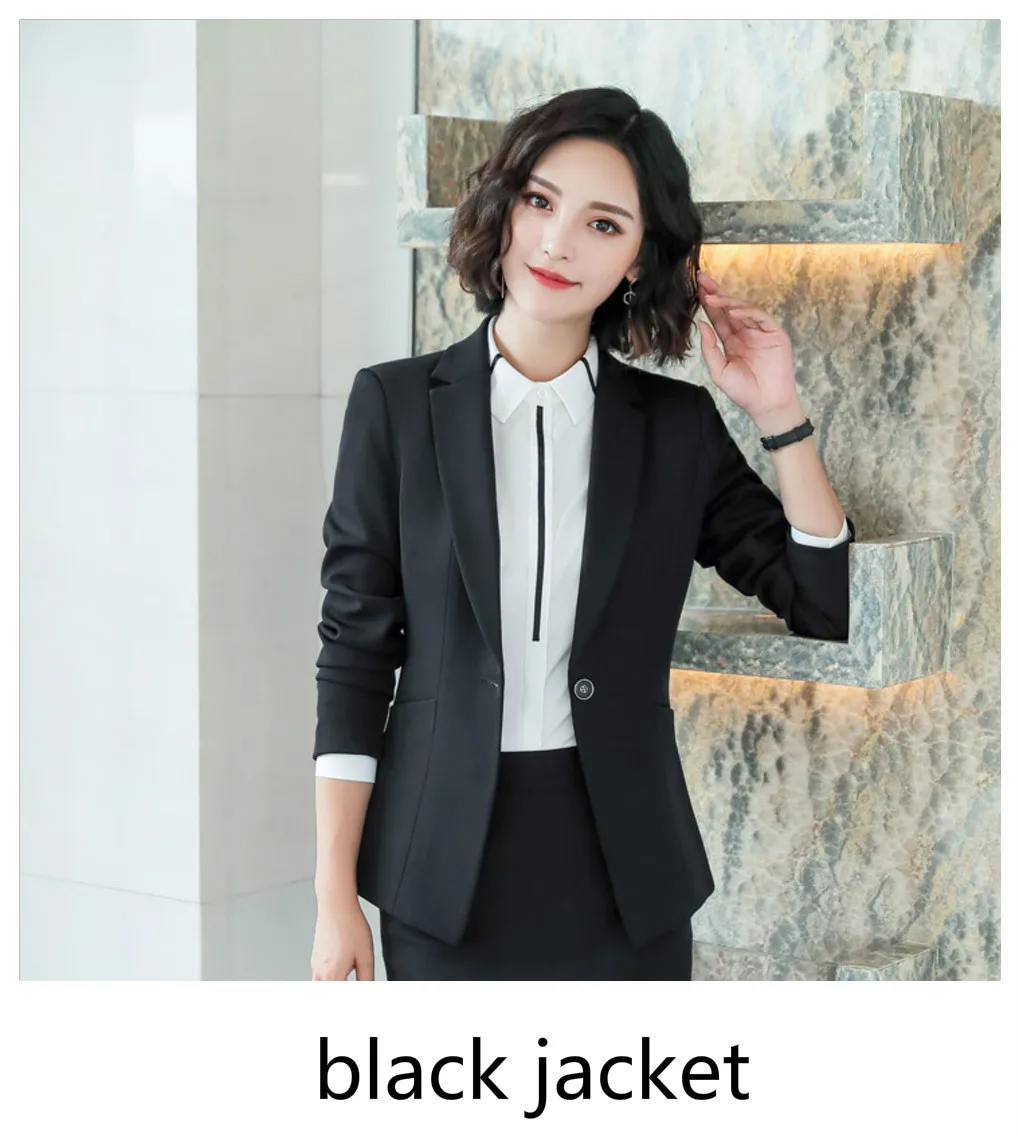 black blazer Тонкий женский Блейзер, Женское пальто, костюм, формальная повседневная куртка, костюм на одной пуговице, женские блейзеры, офисная одежда, Casaco Jaqueta - Цвет: black blazer