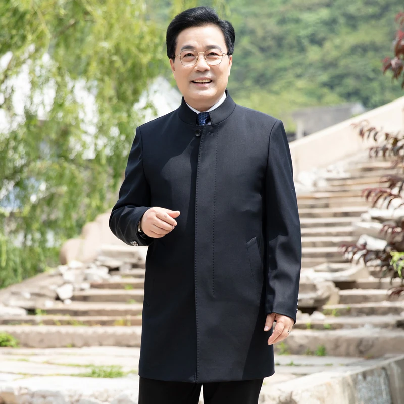 Тренчкот мужской в японском стиле Длинная ветровка однобортная модель 2019 года 8XL