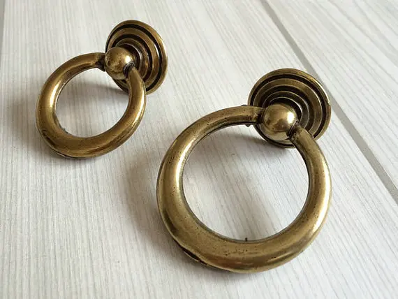 Античная бронза комод тянет выдвижной ящик ручки Коническое Кольцо