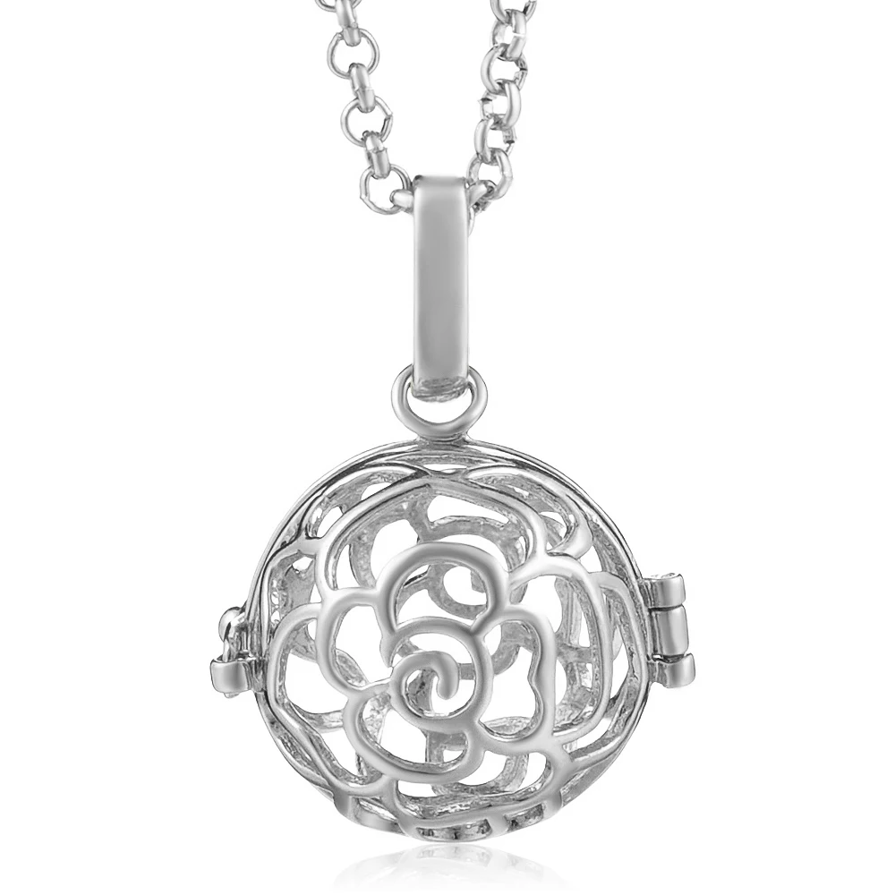 va-057-a Vocheng Bola Ball Angel Necklace 16MM Music Ball Vintage Pregnancy Necklace Aroma Essential Oil Diffuser Pregnant Women VA-048 - Окраска металла: va-057-a