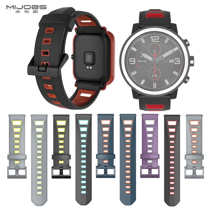 20 мм 22 мм ремешок на запястье для Xiaomi Huami Amazfit GTS Bip BIT PACE Lite силиконовый браслет аксессуары браслет ремешок для часов