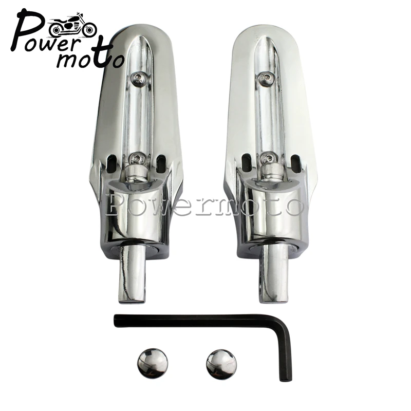 

1 Pair Motorcycle Highway Chrome Tombstone Foot Pegs Footrests Male-Mount Rear Pedals For Harley Sportster Dyna Custom Universal