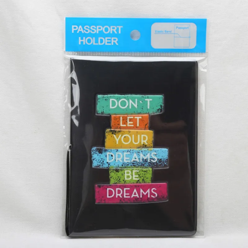 Цвет Черный дорожный ПВХ кожаный милый дизайнерский чехол для паспорта женщин и
