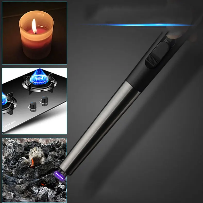 3*24 9 см плазменная Зажигалка кухонная USB перезаряжаемая металлическая зажигалка