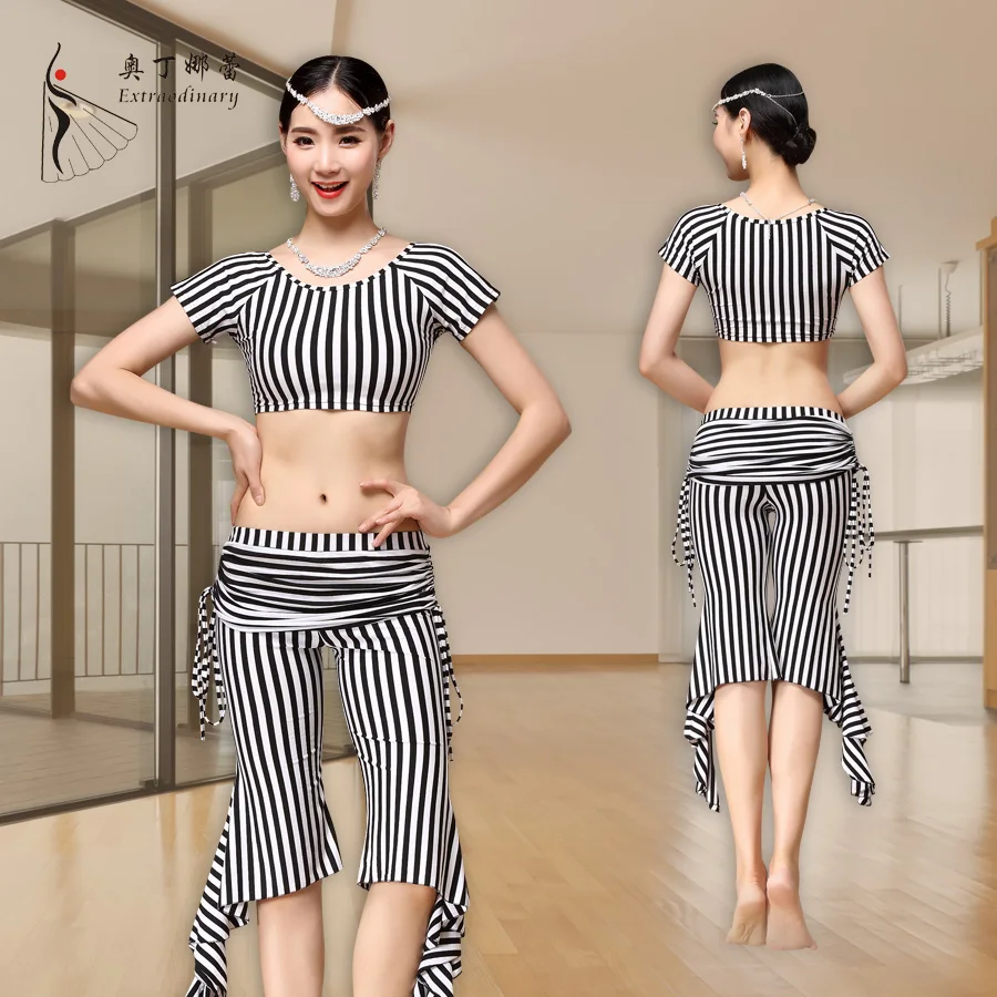 

belly dance costumes leotard Yoga suit striped Shorts Set in summer