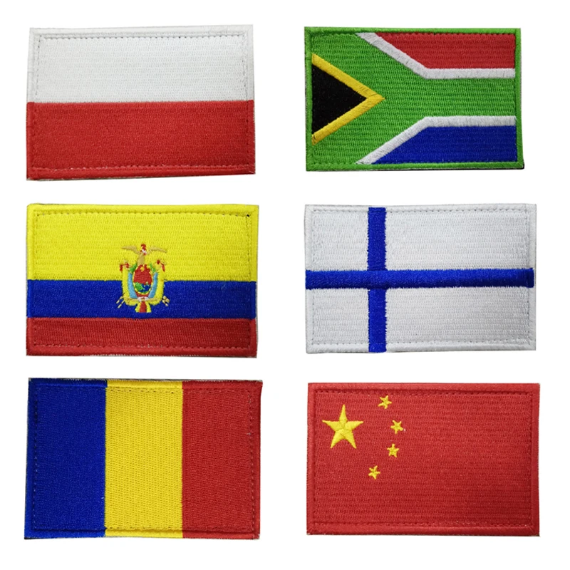 

Newest Flag Embroidered patch nylon large buckle national flag Emblem Iron On Patch Sew Embroidered Trim