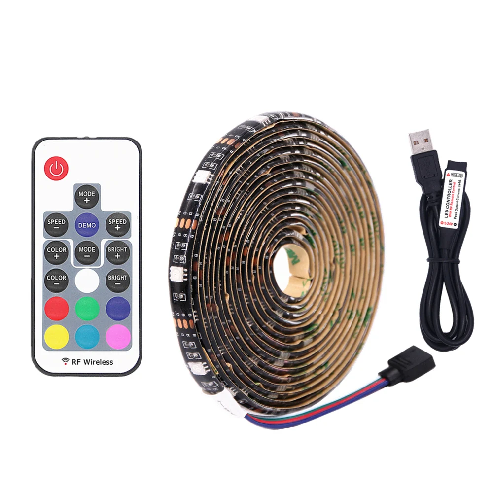 USB Светодиодные ленты RGB 5050 Водонепроницаемый 5V Рождественский светильник