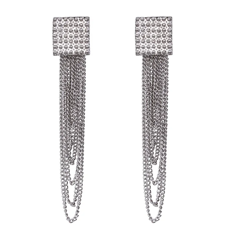 Роскошные хрустальные Винтажные серьги гвоздики с кисточками для женщин модный