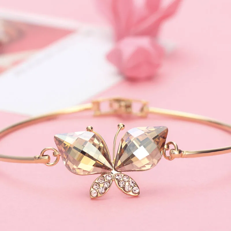 Neoglory Австрия Кристалл & Стразы браслет платье с милой бабочкой разработанные