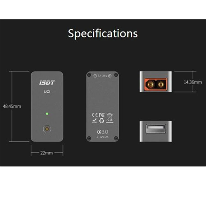 Новый продукт ISDT UC1 18 Вт 2A Mini Быстрая зарядка Смарт USB зарядное устройство