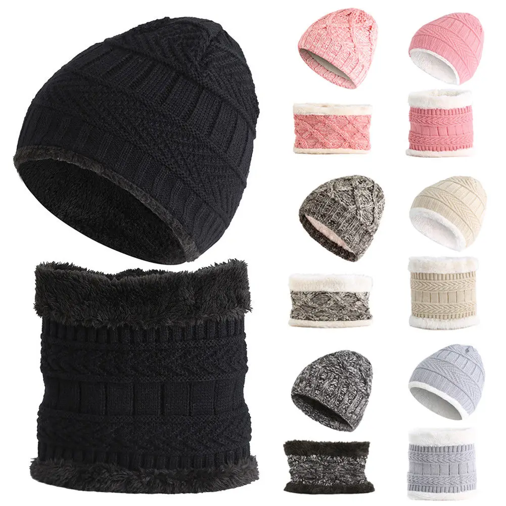 Cute Toddler Kids Hats Scarf Sets Girls Boys Baby Infant Winter Warm Crochet Knit Neck Warmers Children Beanie Cap | Детская одежда и