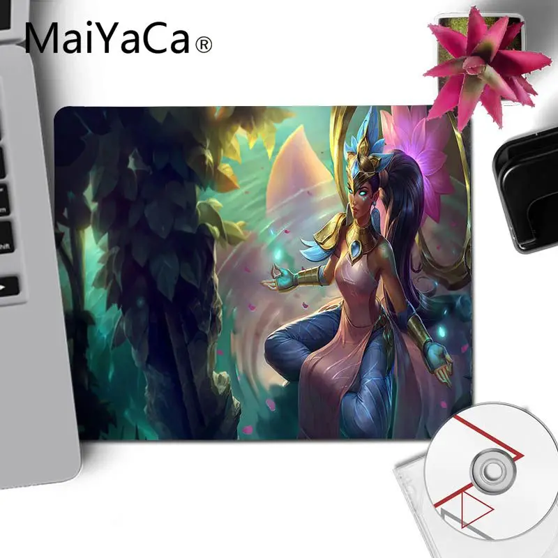 No Lock Edge25x29cm MaiYaCa Sun Goddess Karma League of Legends маленький коврик для мыши ПК компьютерный коврик резиновый ПК компьютерный игровой коврик для мышки с аниме коврики для мыши - Цвет: No Lock Edge25x29cm