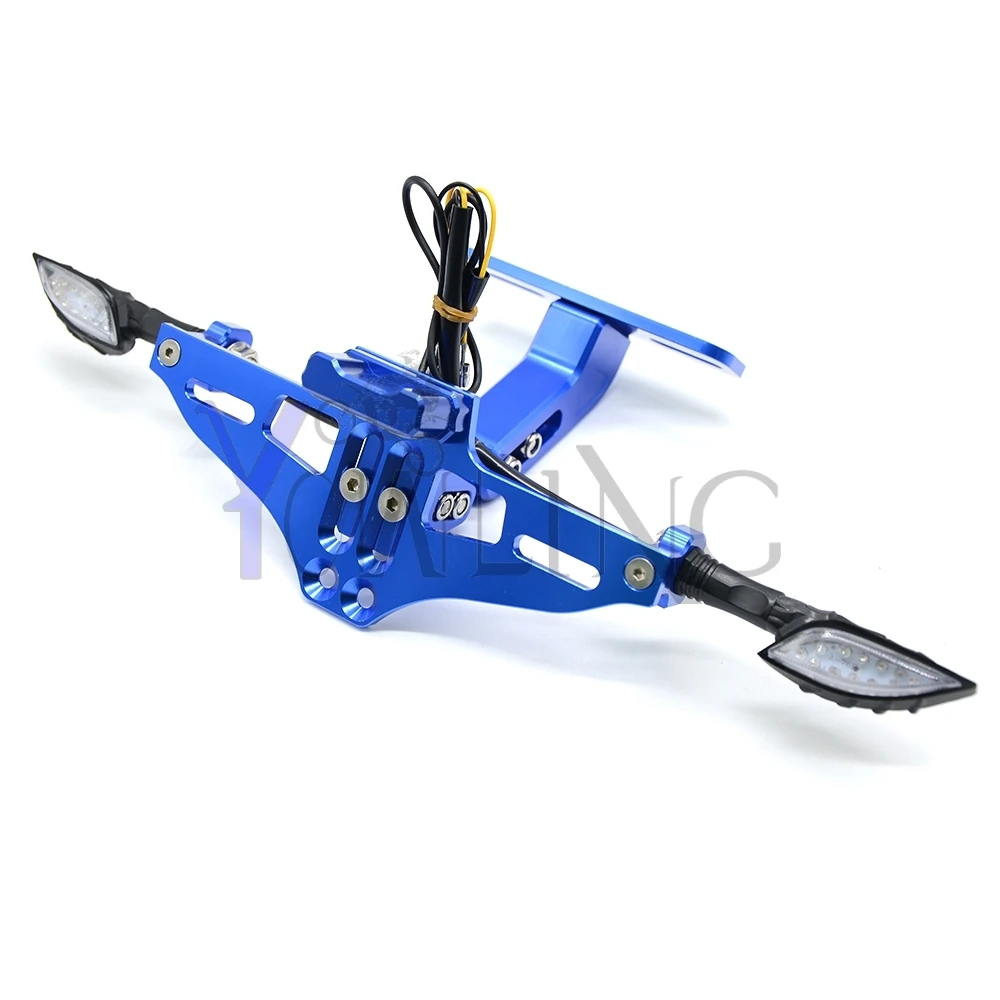 blue Для YAMAHA MT07 FZ07 MT 07 MT09 MT 09 MT-09 YZF R1 R6 R3 Fender Eliminator Кронштейн номерного знака держатель светильник - Цвет: blue
