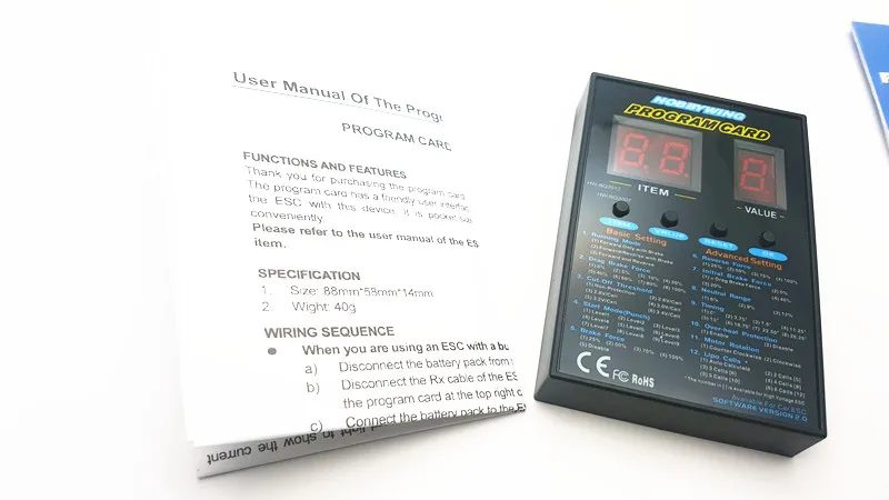 Новая автомобильная карта Hobbywing RC светодиодный программный ящик 2C 86020010