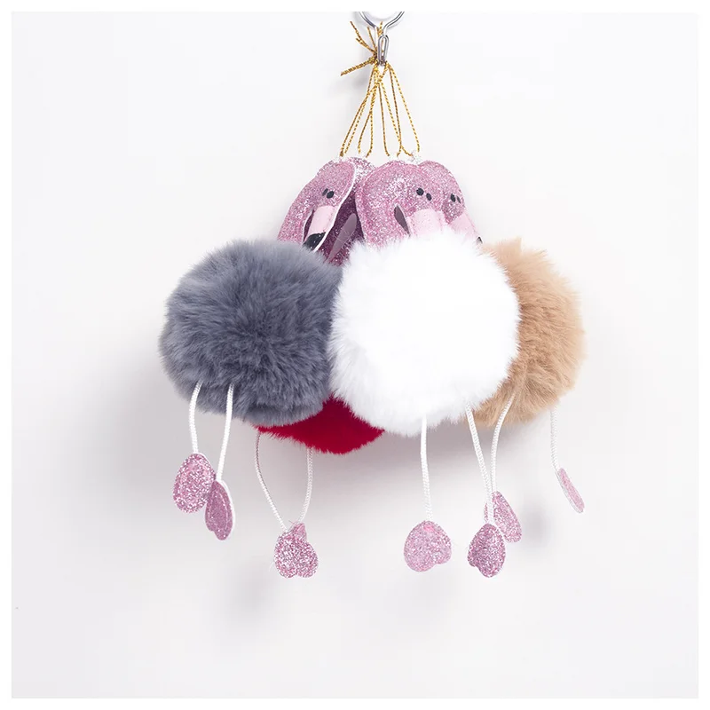 Cute Plush Flamingo Decorative Pendant Keychain Doll Kawaii Party Decoration Kids Gift Christmas For Home | Дом и сад