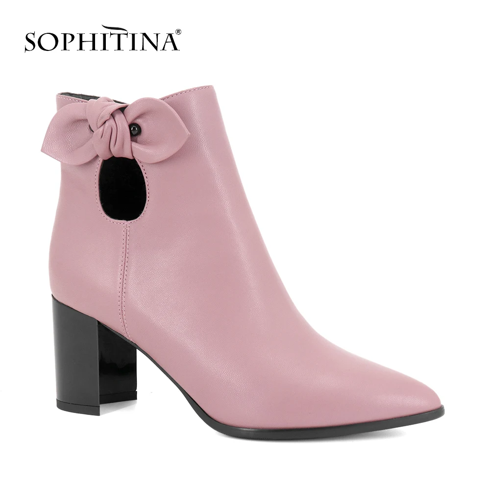 SOPHITINA /Хит продаж 2019г. Женские ботильоны из натуральной кожи. Дизайнерские