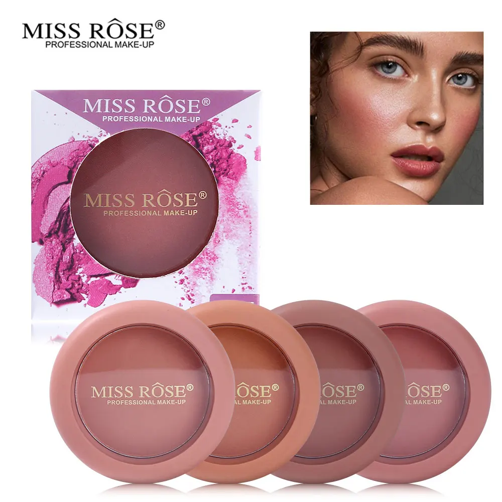 Набор румян Miss Rose 12 цветов нюдовые розы запеченные для щек палитра минеральная