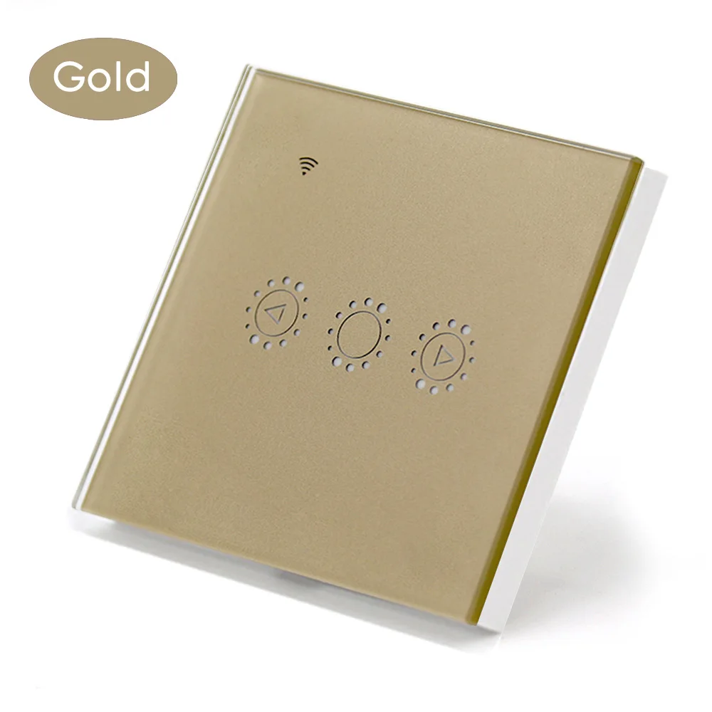 Gold Настенный сенсорный переключатель с регулируемой яркостью, Wi-Fi, стеклянная панель, плавный диммер, приложение Ewelink, поддержка Alexa Google Home, ЕС, Великобритания, черный умный переключатель - Комплект: Gold
