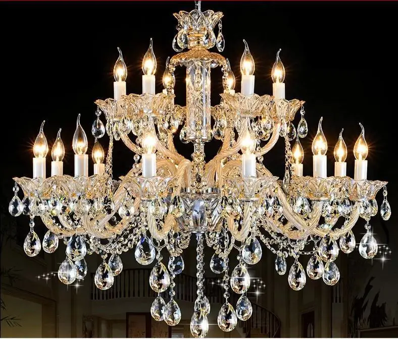 6/8/10/12/15/18 Arms Роскошные K9 хрустальные свечи люстры для гостиной cristal lustre E14 AC 110 V 240