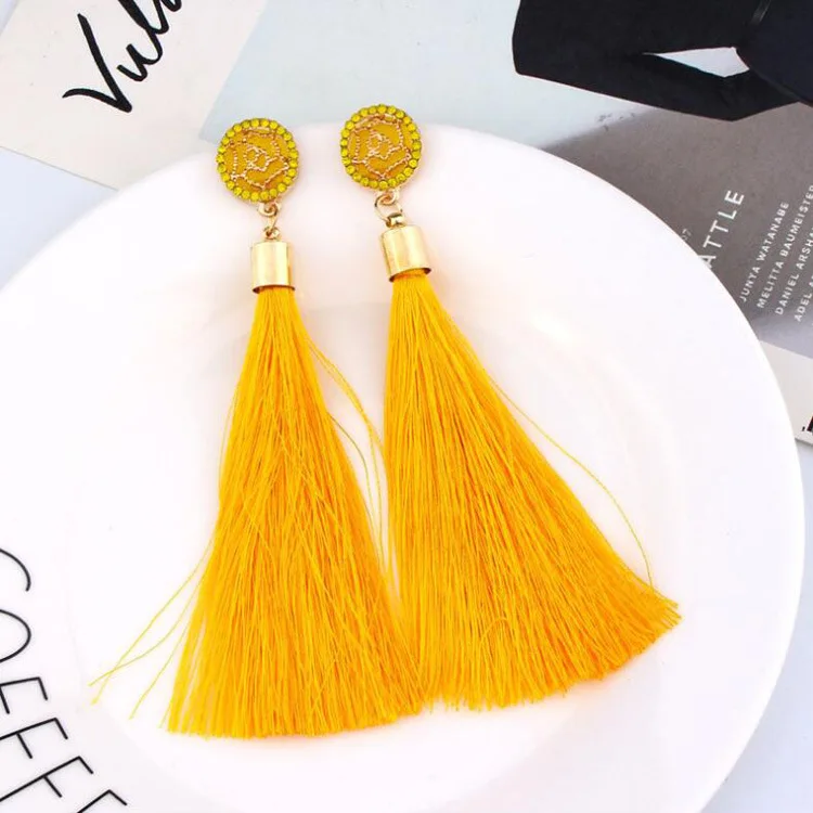 Neue Bohemian ethnische Quaste Kristall mode-дизайн Sommer Frauen Ethnische Ohrringe Frauen Pendientes Schmuck Weibliche - Окраска металла: gold