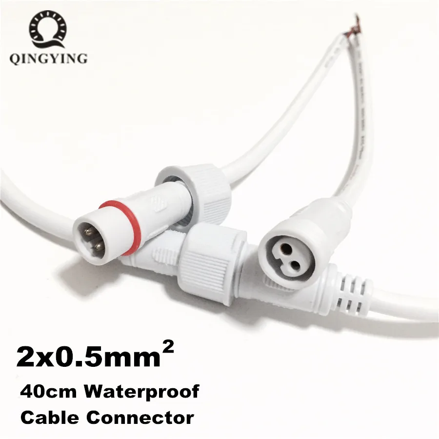 5 пар/лот 2 контактный ядерный водонепроницаемый светодиодный разъем с 20 см 2x0 (мм2)