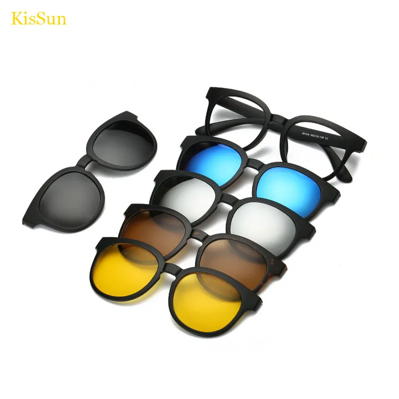 146 мм круглые очки в оправе с магнитным зажимом солнцезащитные для близорукости