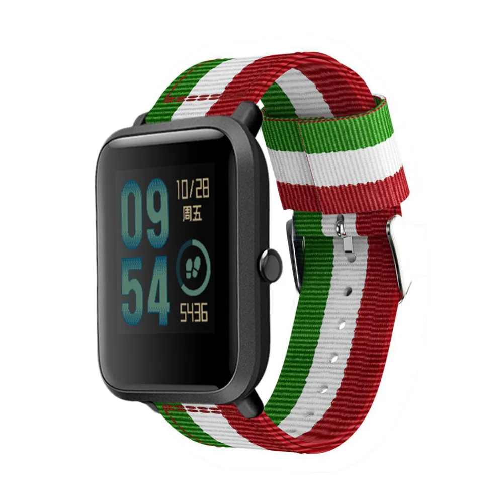 Нейлон холст ремешок для Xiaomi huami Amazfit Bip бит темп Lite Молодежные часы группа Garmin Vivoactive 3 645 браслет