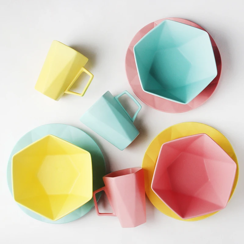 1 комплект керамической матовой посуды элегантный фарфоровый набор кружка