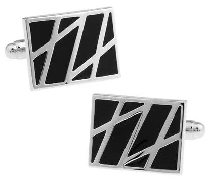 

Men Gift Business Cufflinks Fashion Black Rectangle Design Black Color Copper Cuff Links Wholesale&retail
