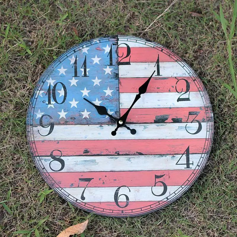 Ностальгия Американский кантри украшения Дома большие настенные часы тихая