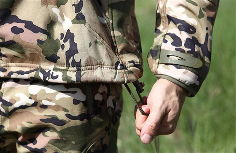 Тактическая Военная флисовая куртка мужская термальная Акула кожа патч лагерь Охота теплая верхняя одежда армейская одежда Камуфляж ветровка куртка