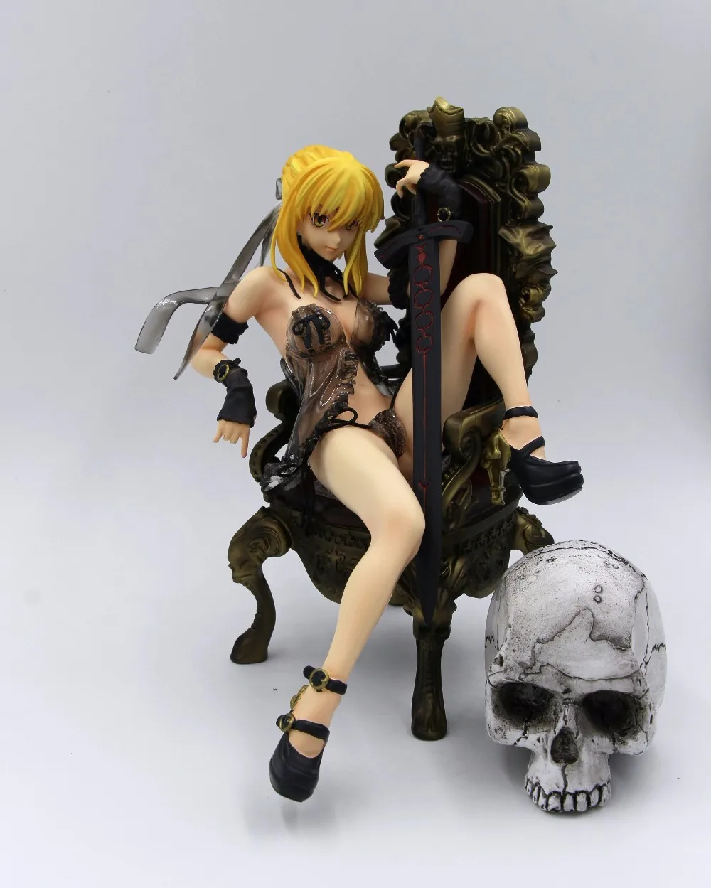 Японские Аниме экшн-фигурки сексуальная fate Saber skull Ver. Фигурка девушки из аниме