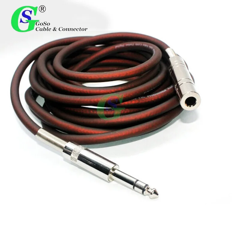 

6.35 6.5 6.35mm 6.5mm Male To Female Stereo Jack Extension Socket TRS AUX Cable 1M-30M C412