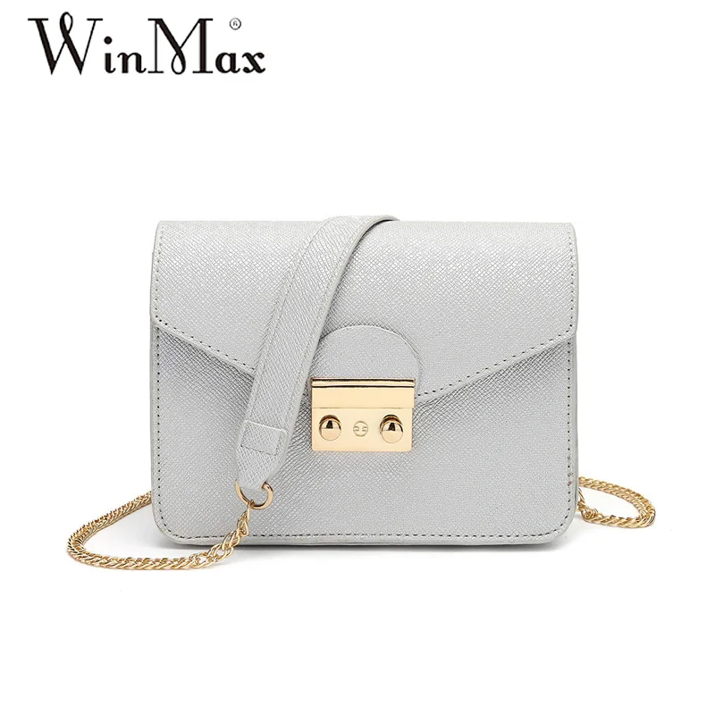 A grey Winmax летняя брендовая маленькая сумка на плечо для женщин, сумки-мессенджеры, женская простая сумка на цепочке, женская сумка через плечо с клапаном, 10 цветов - Цвет: A grey